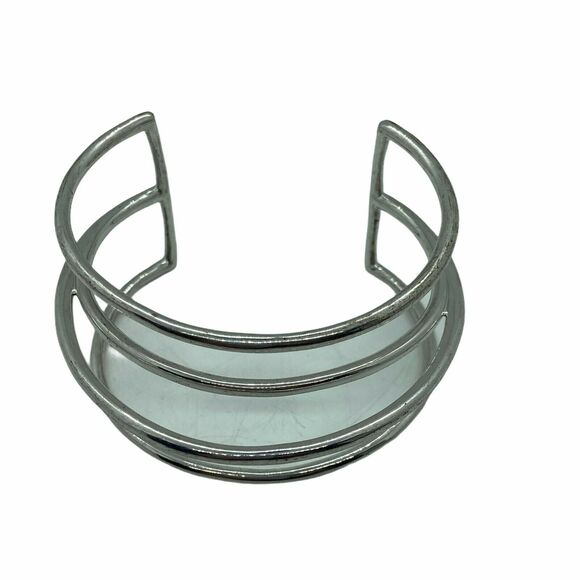 Elizabeth And James Funky Bracelet Women's Silver Tone Lightweight Open Cuff - Picture 2 of 14